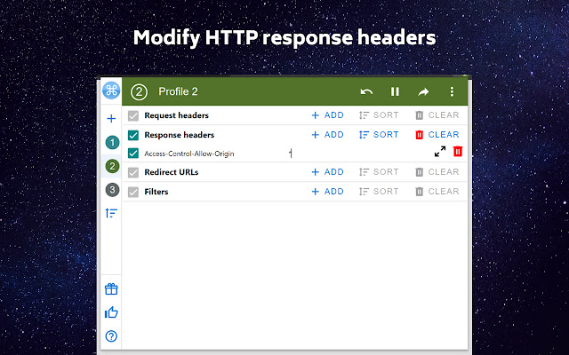 ModHeader - Modify HTTP headers 5