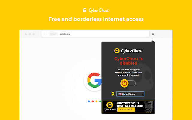 Stay secure with CyberGhost VPN Free Proxy 1