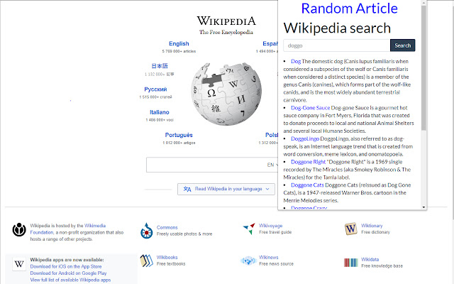 Wikipedia search 1